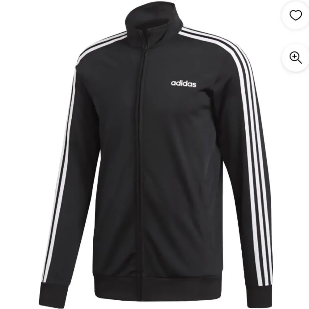Men’s Adidas Essentials Triple Stripe Track Jacket Black and White Size Small